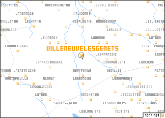 map of Villeneuve-les-Genêts