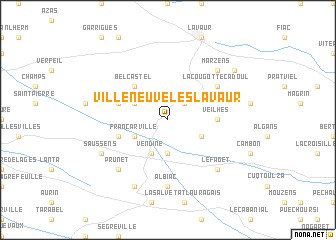map of Villeneuve-lès-Lavaur