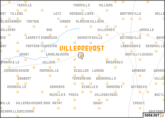 map of Villeprévost