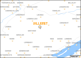 map of Villeret