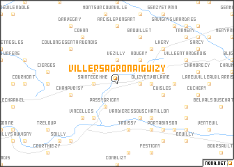 map of Villers-Agron-Aiguizy