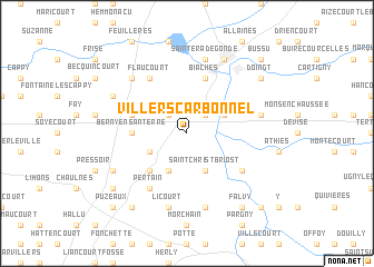 map of Villers-Carbonnel