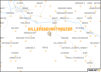 map of Villers-devant-Mouzon