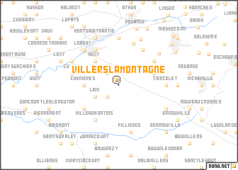 map of Villers-la-Montagne