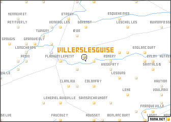 map of Villers-lès-Guise