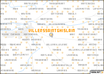 map of Villers-Saint-Ghislain