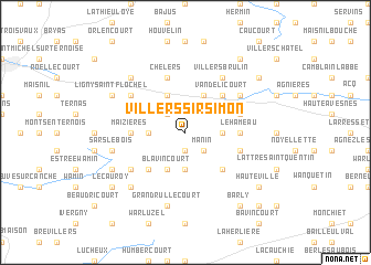 map of Villers-Sir-Simon