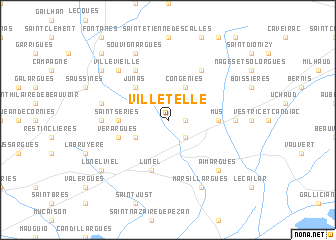 map of Villetelle