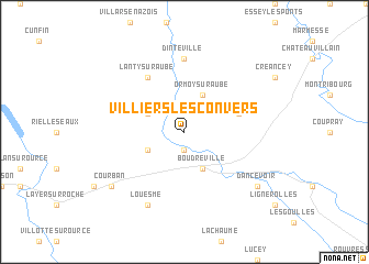 map of Villiers les Convers