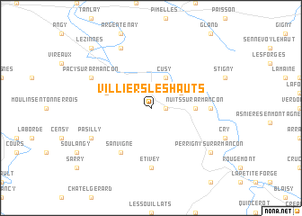 map of Villiers-les-Hauts