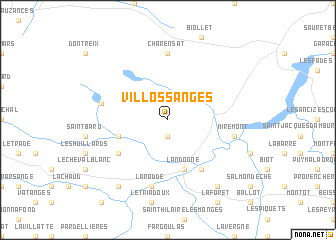 map of Villossanges