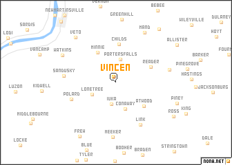 map of Vincen