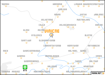 map of Viničné