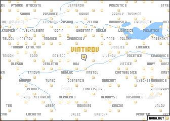 map of Vintířov