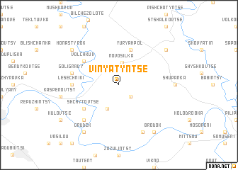 map of Vinyatynʼtse