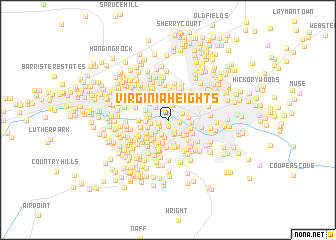 map of Virginia Heights