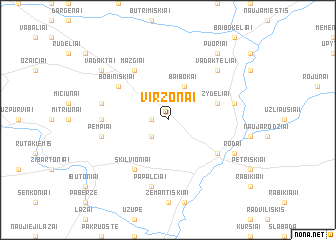 map of Viržonai