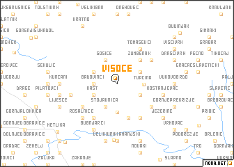 map of Visoče