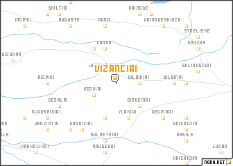 map of Vižančiai