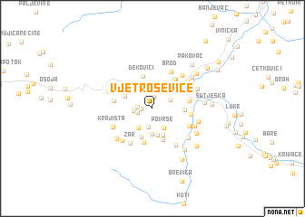 map of Vjetroševice