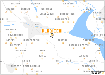 map of Vlădiceni