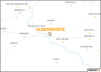 map of Vladimirskoye