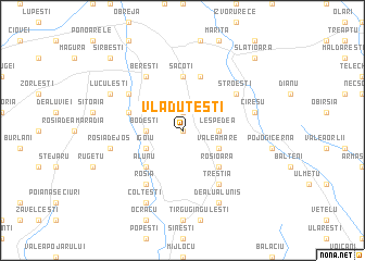 map of Vlăduţeşti
