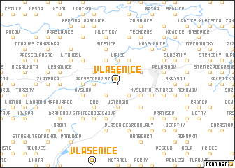map of Vlásenice