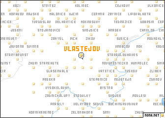 map of Vlastějov