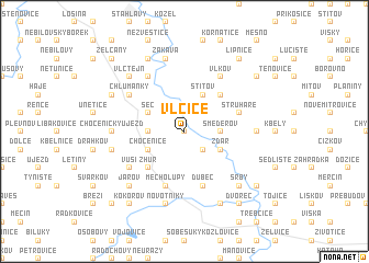 map of Vlčice