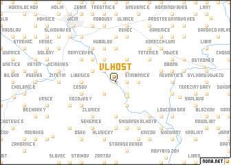 map of Vlhošť