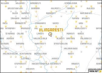 map of Vlîngăreşti