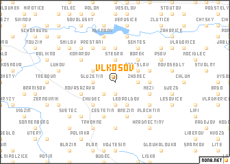 map of Vlkošov