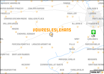 map of Voivres-lès-le-Mans