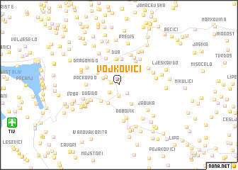 map of Vojkovići