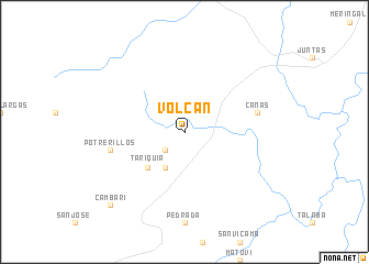 map of Volcán