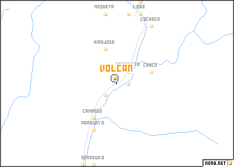 map of Volcán