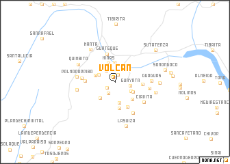 map of Volcán