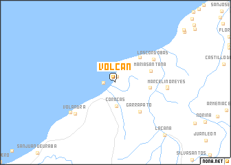 map of Volcán