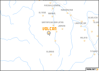 map of Volcán