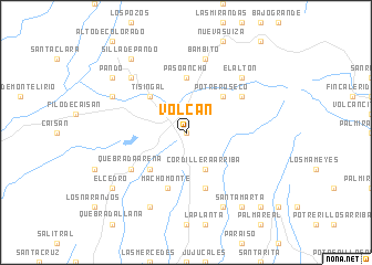 map of Volcán