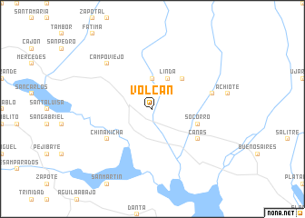 map of Volcán