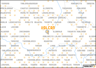 map of Volcán