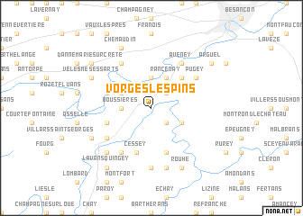 map of Vorges-les-Pins