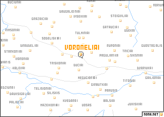 map of Voronėliai