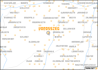 map of Vörösszeg