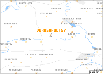 map of Vorushkovtsy