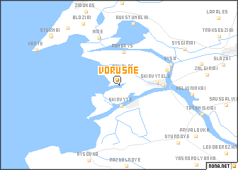 map of Vorusnė