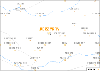 map of Vorzyany