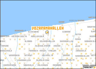 map of Vozarā Maḩalleh